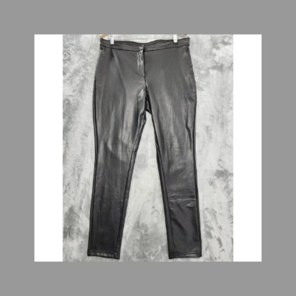 NWT Esmara by Heidi Klum Faux Leather High Rise Skinny Pants Size 12 Black